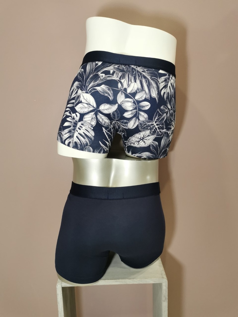 Boxer duo Aubade Men Ink Leaves XB58T  bleu 