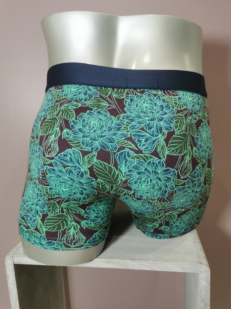 Boxer Aubade Men Flowers XB78T vert fluo