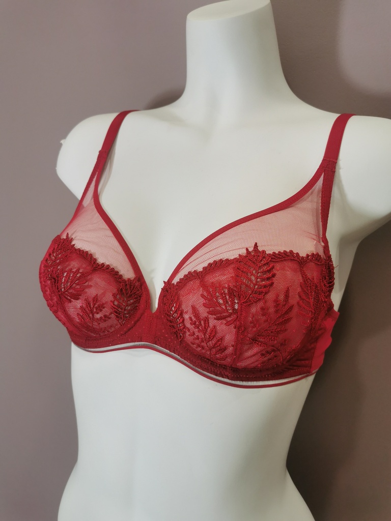 Soutien gorge emboitant Simone Perele Bloom 12Y319 rouge opera 