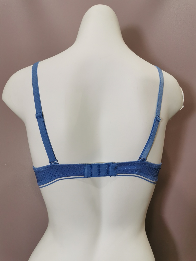 Soutien gorge push up Simone Perele Bloom 12Y347 bleu jeans 