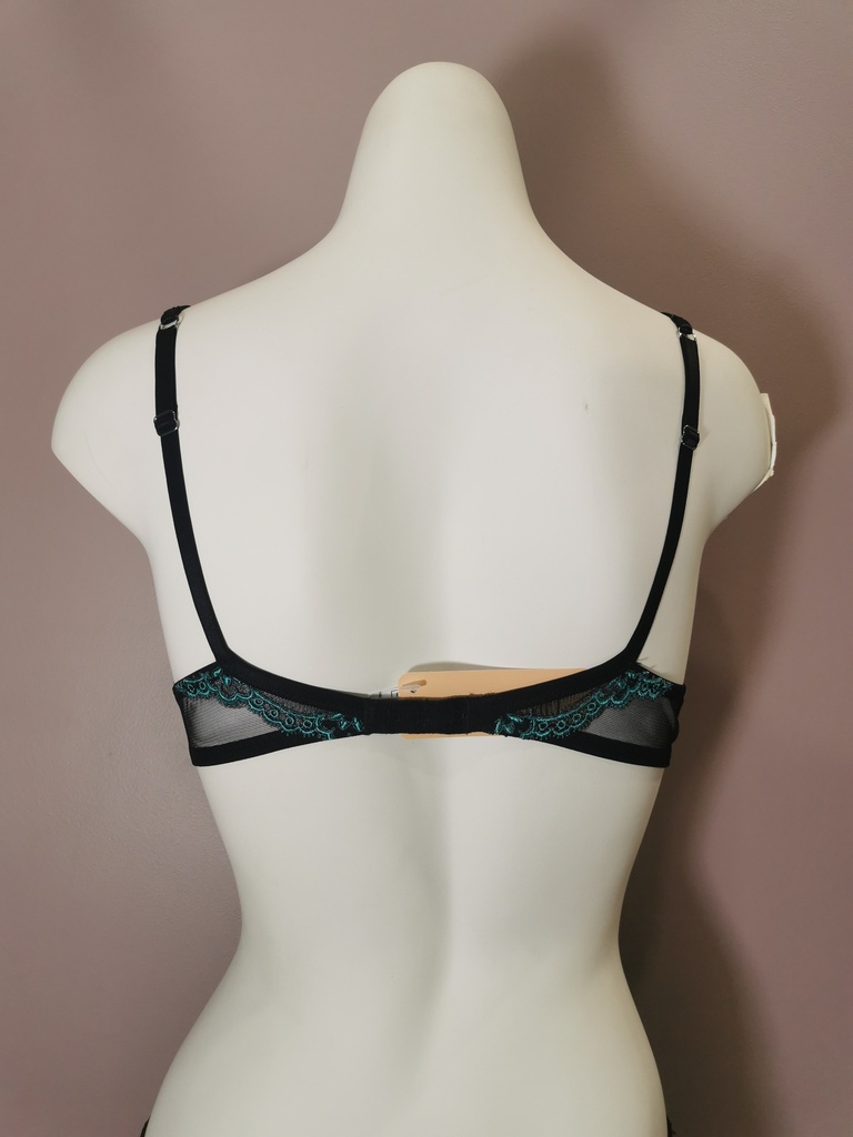 Soutien gorge push up Lise Charmel Secrète Emeraude noir vert ACH8530