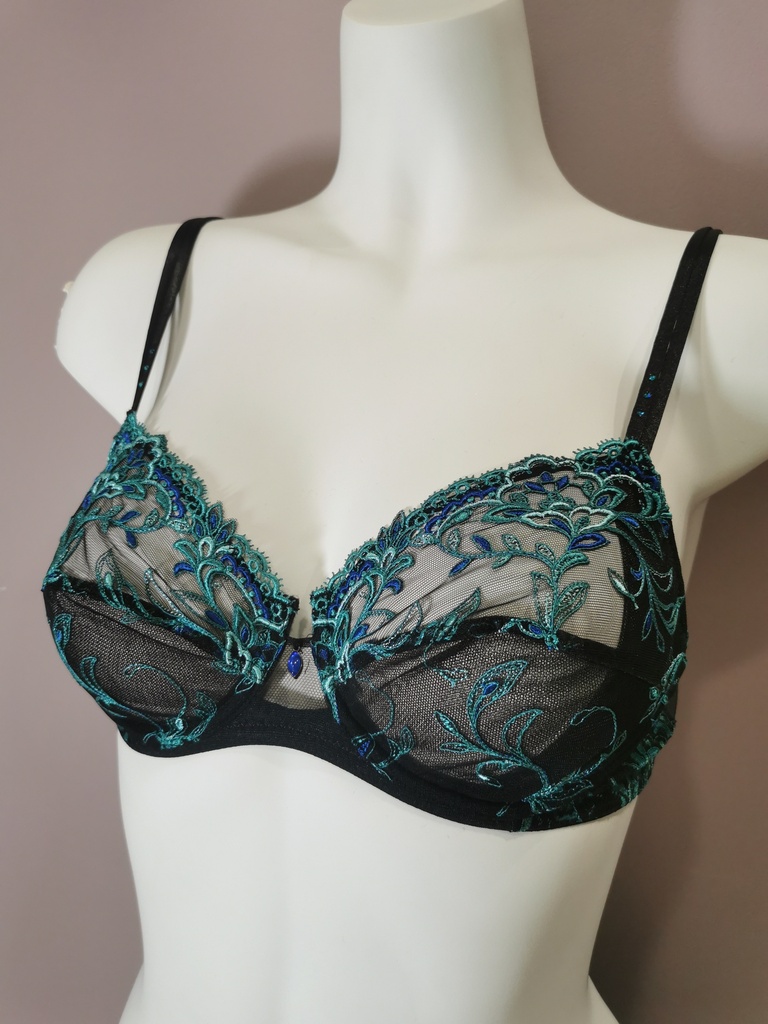 Soutien gorge emboitant Lise Charmel Secrète Emeraude noir vert ACH6030