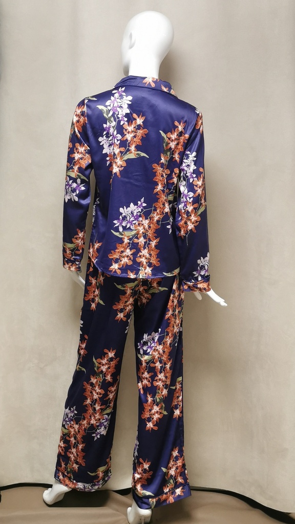 Pyjama satinee LingaDore Orchidee 6301 violet fleuri