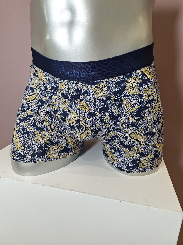 Boxer Aubade Men Paisley Gots bleu jaune