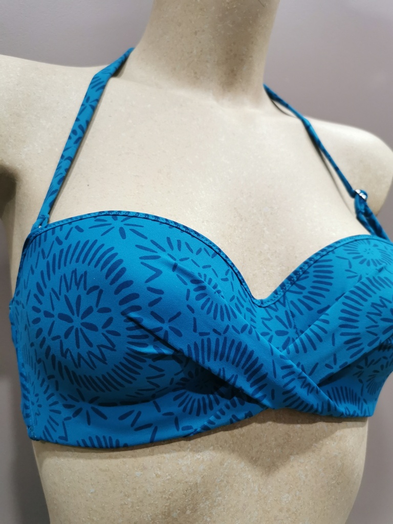 Soutien gorge bandeau coques Antigel de Lise Charmel L'Ethnica bleu canard EBB7174