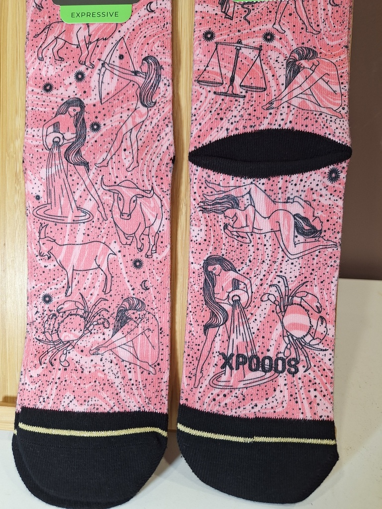 Chaussettes XPOOOS Zodiaque rose