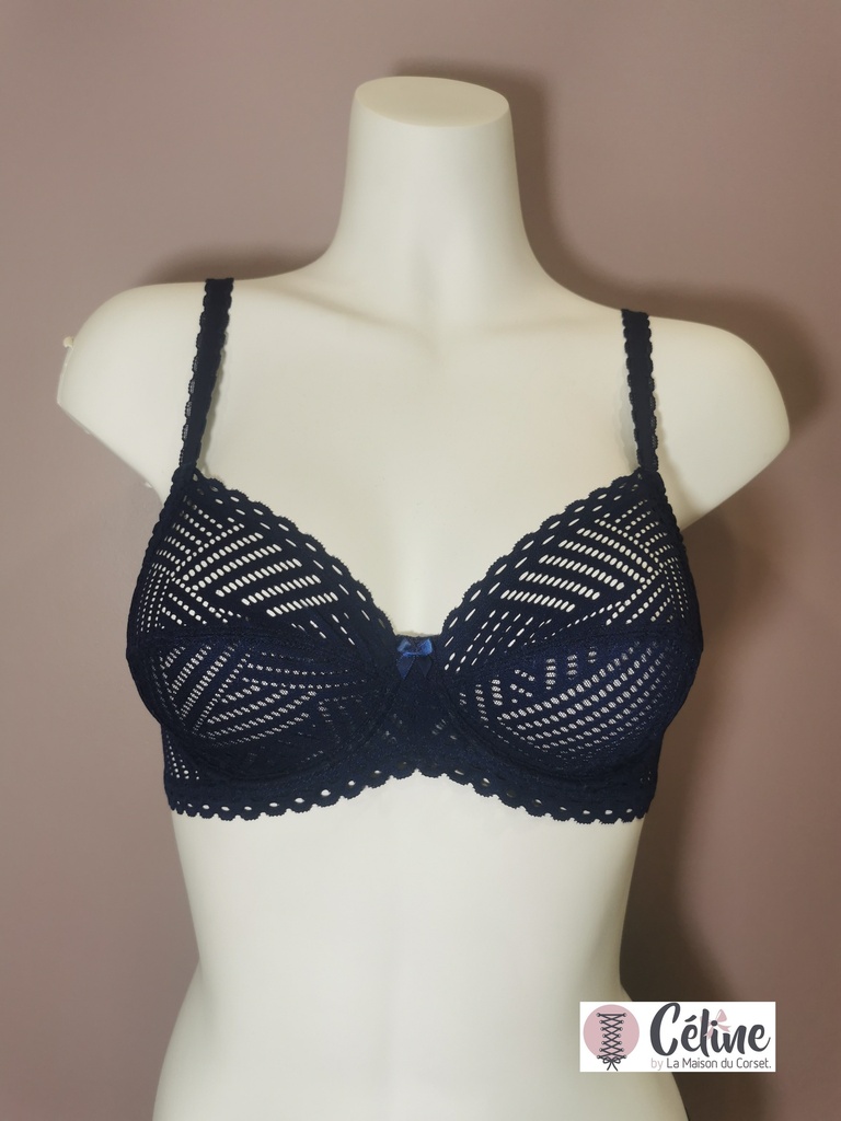 Soutien gorge emboitant Antigel de Lise Charmel Tressage Graphic ECC6037 tressage marine 