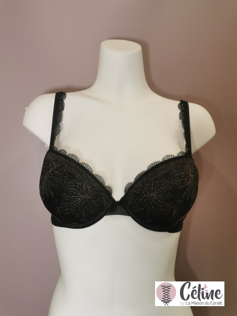 Soutien gorge push-up Simone Perele Singuliere 1A2340 noir