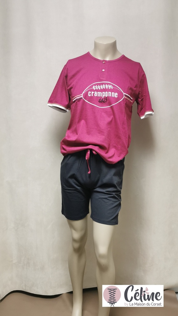 Pyjashort homme Rose Pomme Cramponne toi ! 500 500 B10 bordeaux 