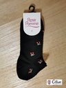 Chaussette Rose Pomme Cerises 125B10 noir rouge 