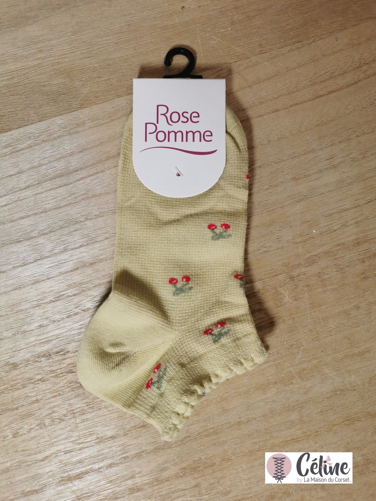 Chaussette Rose Pomme Cerises 125B10 jaune