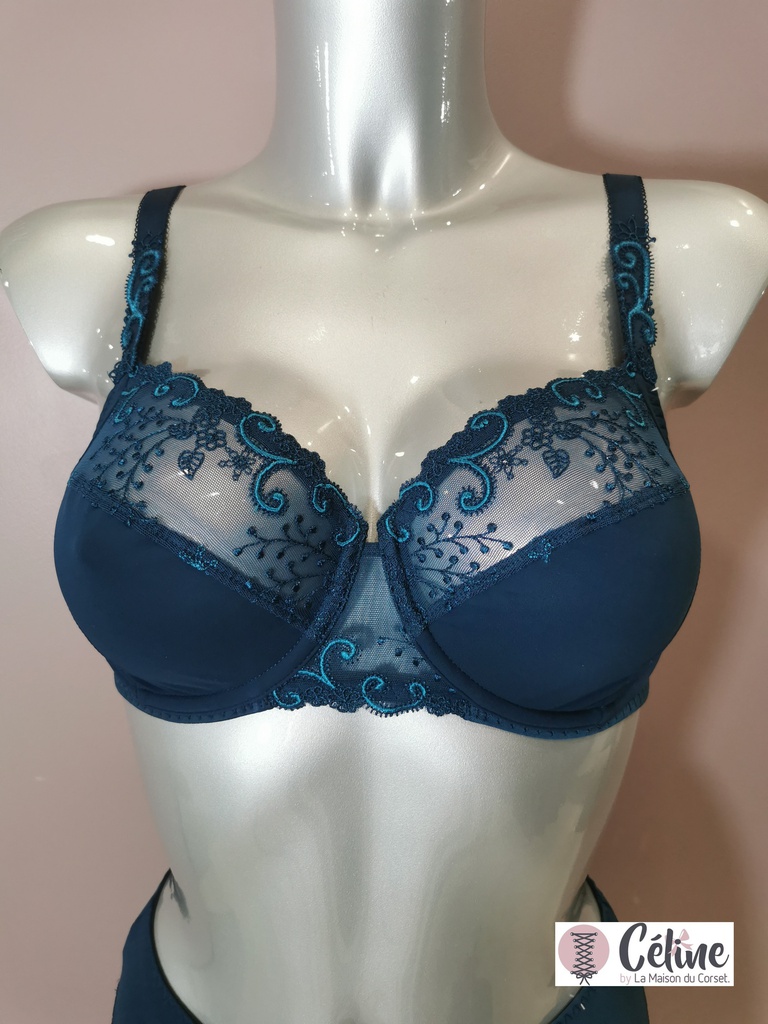 Soutien gorge emboitant bien être Simone Perele Delice 12X320 bleu prestige