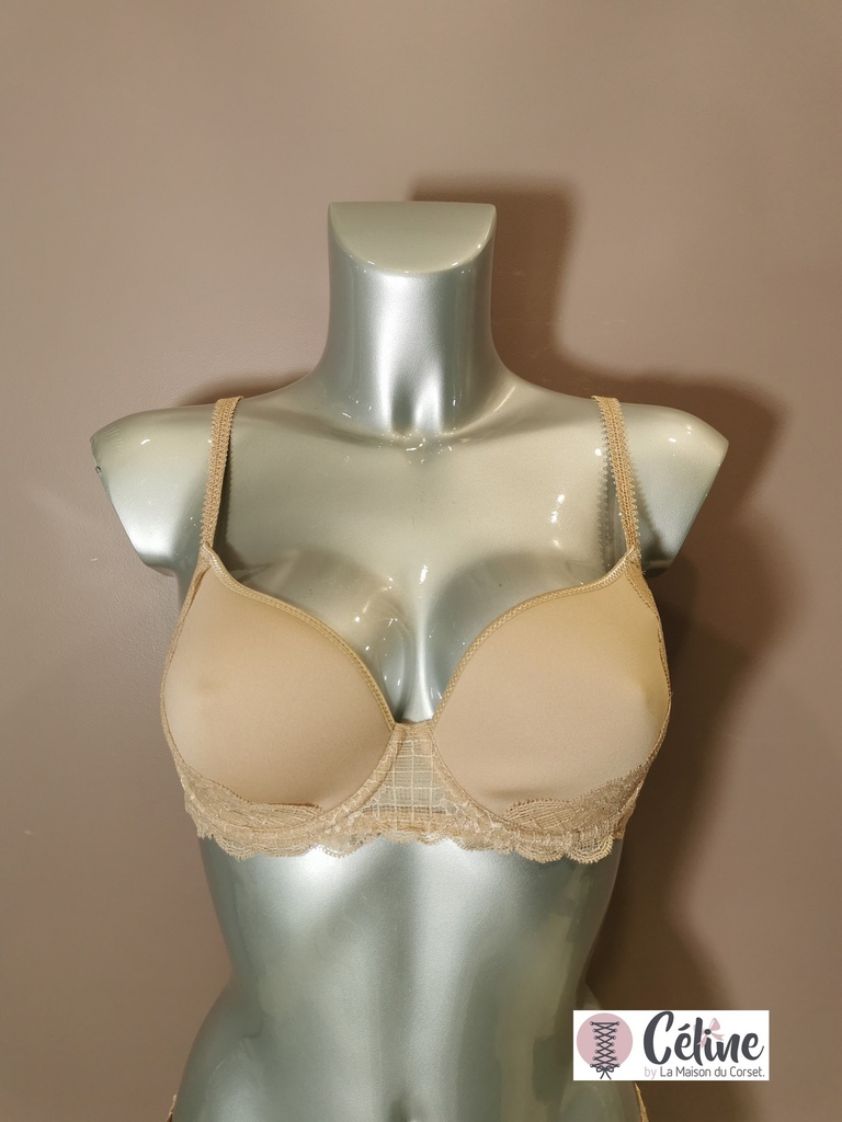 Soutien gorge spacer decollete plongeant Simone Perele Reve 12Z316 dune