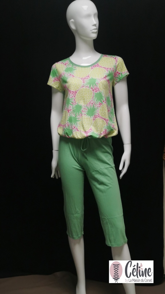 Pyjama Massana Tropical P241250 vert rose 