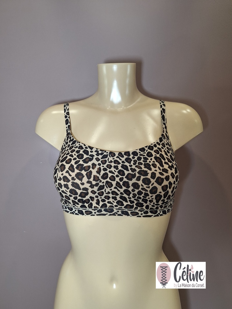 Soutien gorge brassiere padde sans armatures Chantelle Soft stretch fines bretelles C11D20-0OZ leopard fonce