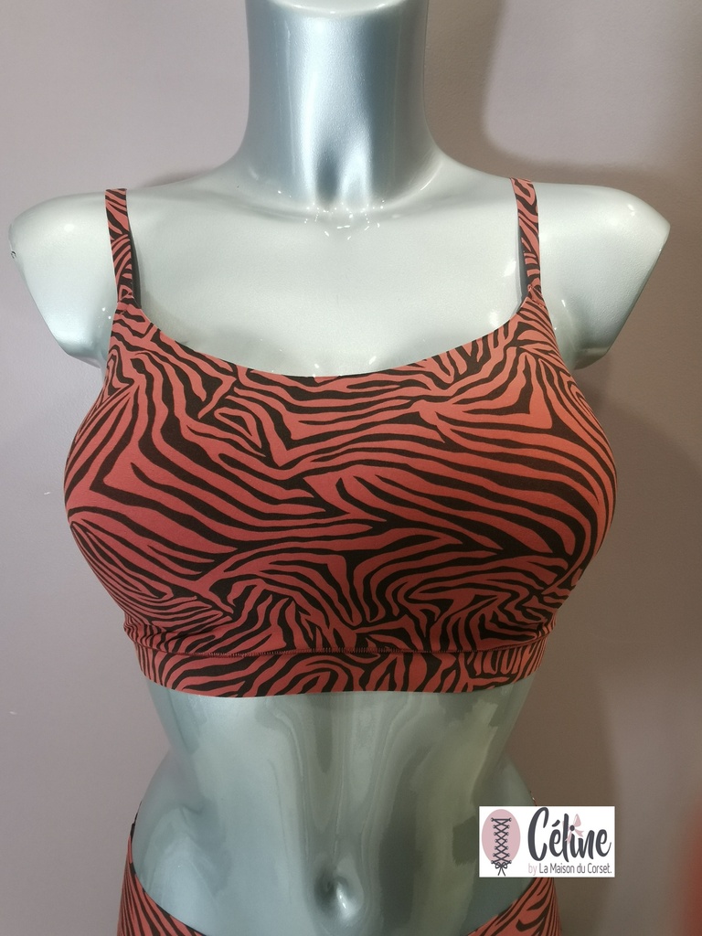 Soutien gorge brassiere padde sans armatures Chantelle Soft stretch fines bretelles C11D20-08X zebre rouge