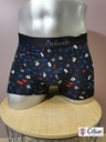 Boxer Aubade Men Micro-Motifs XB78 noir rouge blanc bleu 