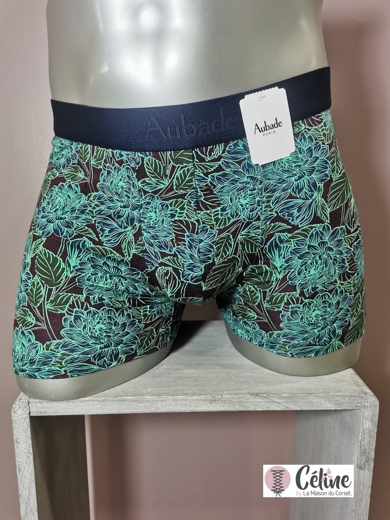 Boxer Aubade Men Flowers XB78T Floe vert fluo