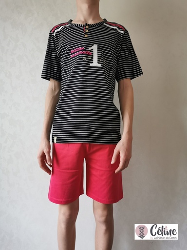 Pyjashort Homme Rose Pomme Edition numerotee 525 525 V10 noir fushia 