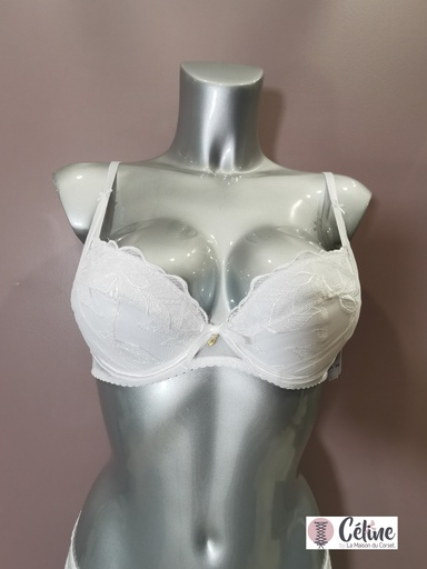 Soutien gorge Push Up Aubade Fleur de Tattoo TB18-6 blanc  