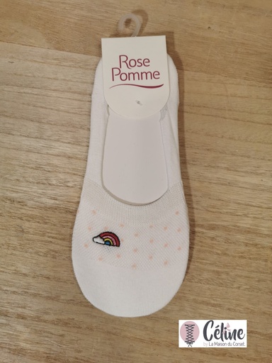 [115Y20B] Chaussette Rose Pomme Chat 115Y20 blanc  