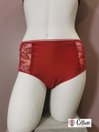 Culotte haute Simone Perele Bloom  12Y770 rouge opera