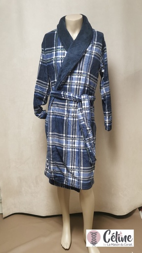 Robe de Chambre homme Pastunette Ecossais 73222-622-0 bleu vert 