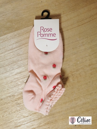 [125B10rose] Chaussette Rose Pomme Fraise 125B10 rose