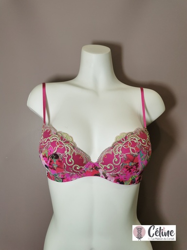 Soutien gorge push up Lise Charmel Envolée de Fleurs ACH8583 envolée fuchia