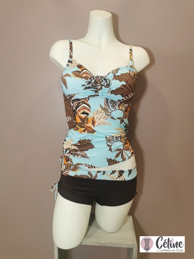 Maillot de bain 2 Pièce Tankini Sun playa Pacific marron turquoise 1050-pacific