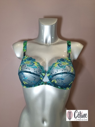 Soutien gorge emboitant Lise Charmel Grace Aquatique ACH6093 floral aqua