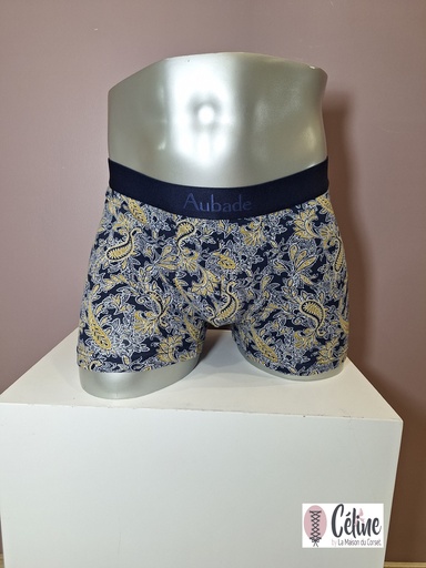 Boxer Aubade Men Paisley Gots XB78T bleu jaune