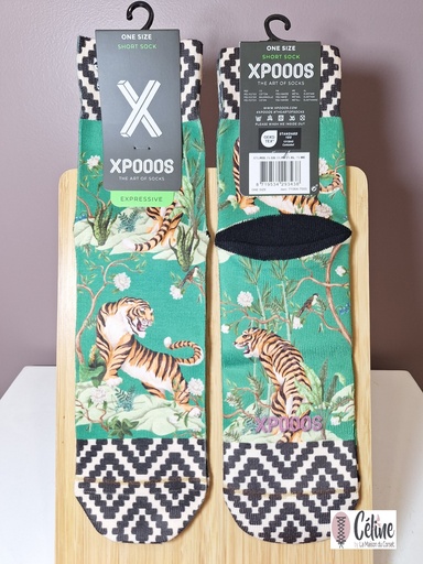 Chaussettes XPOOOS Tigre 71064-7000 vert 