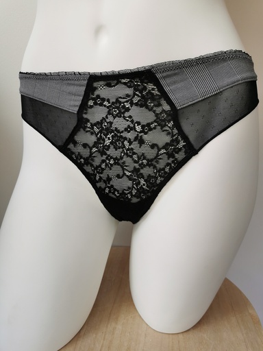 Slip seduction Antinea de Lise Charmel Lady Dentelle CCC0766 gris nuit 